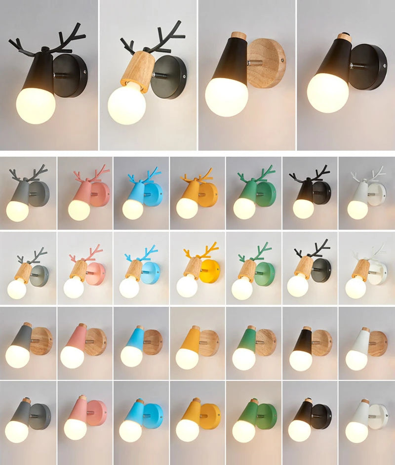 applique murale nordique en fer et bois moderne décorative - vue 6 sur 10