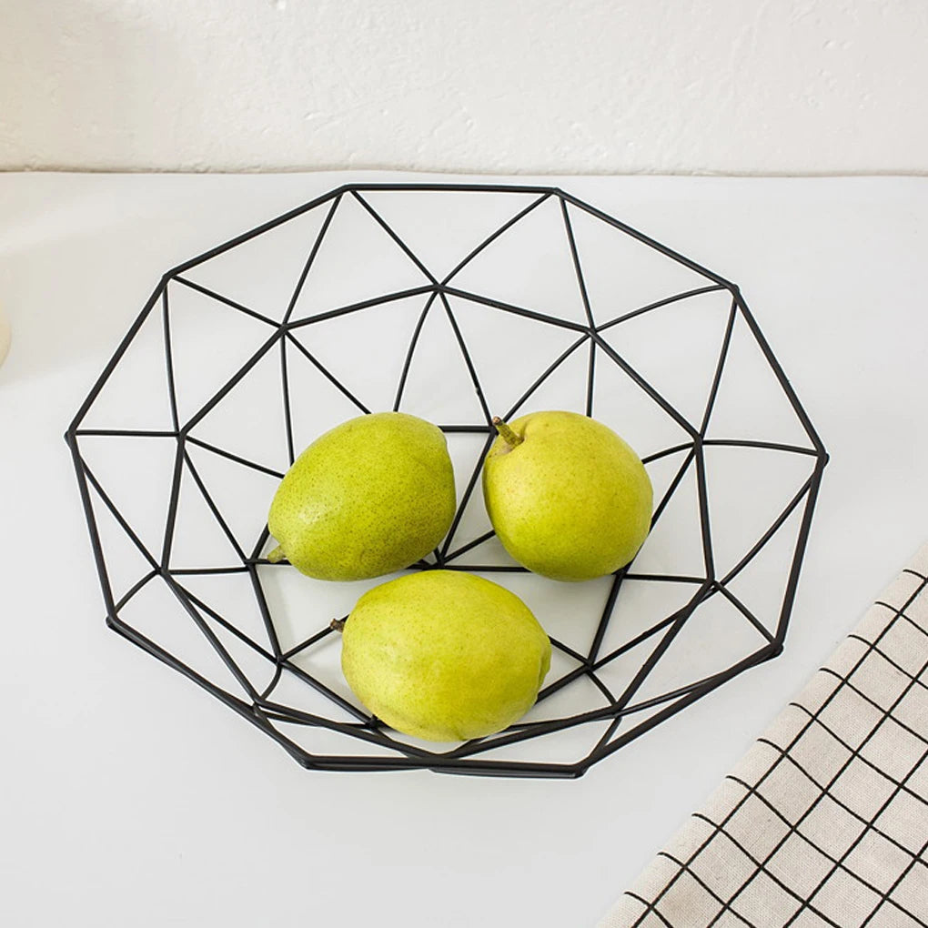 panier à fruits en fer tissé pour décoration de cuisine - vue 3 sur 8