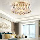 plafonnier moderne rond en cristal doré pour intérieur élégant