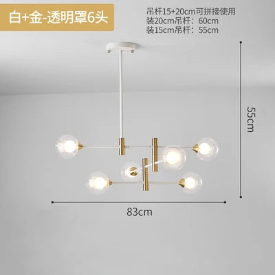 lustre en verre nordique moderne en forme géométrique - vue 14 sur 14
