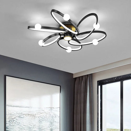 plafonnier led noir anneau maison décor luminaire - vue 4 sur 10