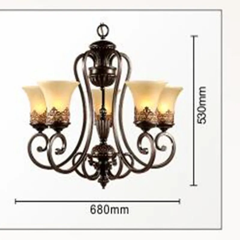 lustre luxueux 6 bras style européen pour décoration élégante - vue 13 sur 16