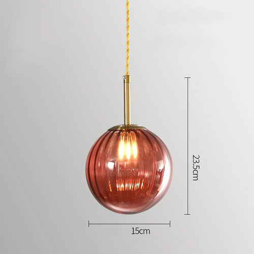 suspension LED en verre design moderne simpliste - vue 10 sur 12