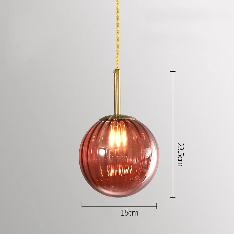 suspension LED en verre design moderne simpliste - vue 9 sur 12