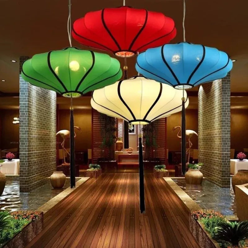 lustre en tissu chinois pour restaurants et hôtels - vue 2 sur 11