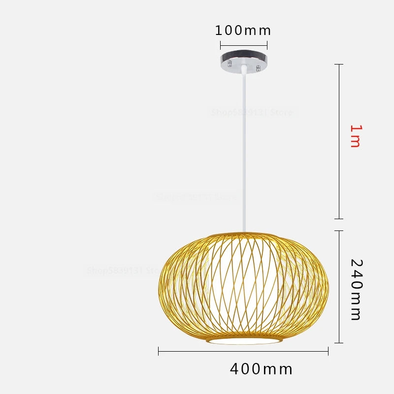 luminaire suspendu en bambou chinois pour restaurant hôtel - vue 21 sur 29