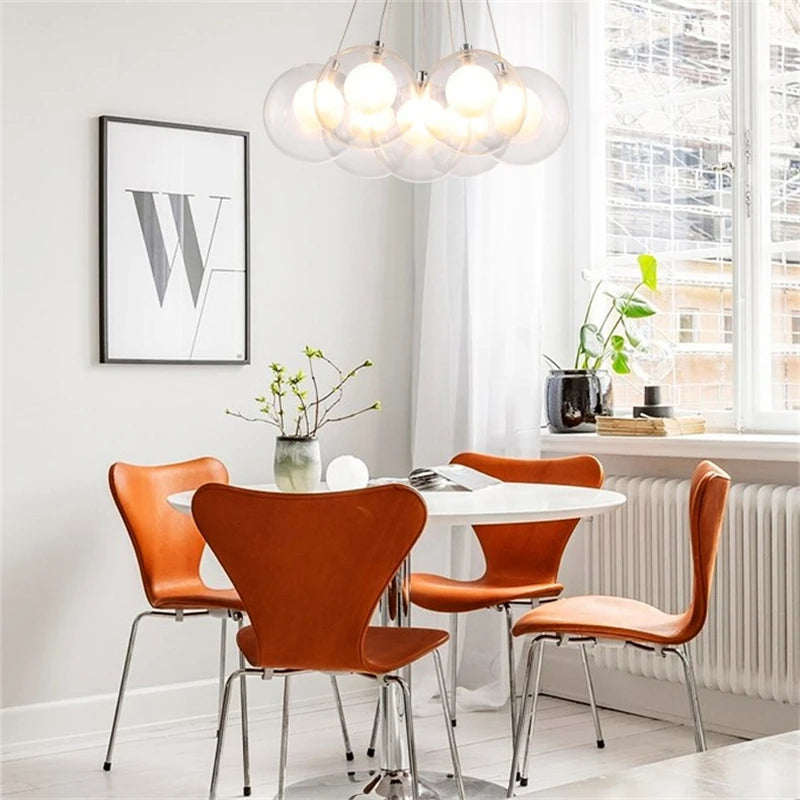 suspension lumières led modernes en verre pour bar restaurant - vue 5 sur 13