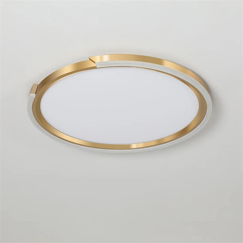 plafonnier led moderne en cuivre doré pour intérieur - vue 4 sur 8