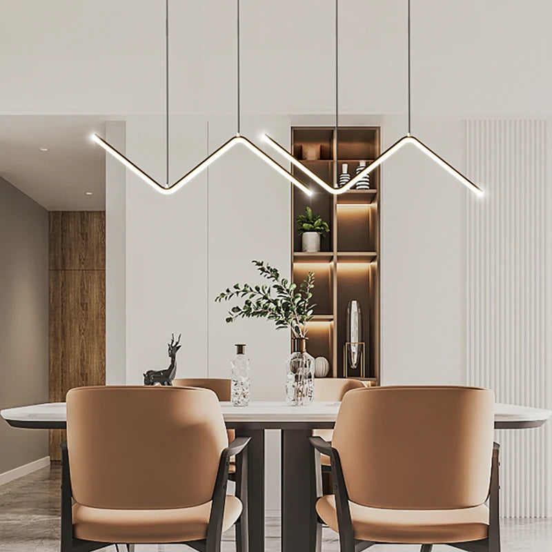 lustre moderne à led style nordique pour intérieur design - vue 4 sur 8