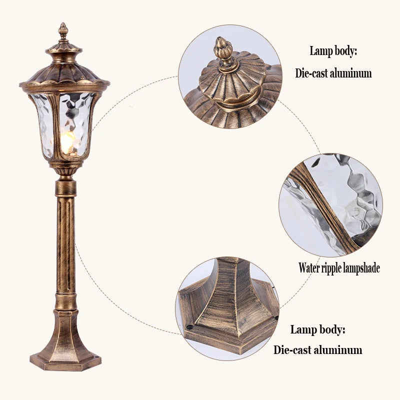 lampe de jardin rétro pour éclairage extérieur étanche - vue 6 sur 8