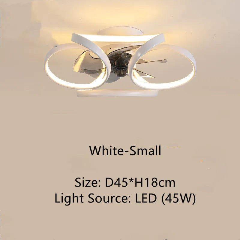 ventilateur de plafond smart led muet trois vitesses 	 style
