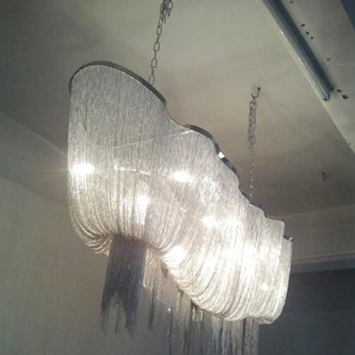 suspension moderne à pampilles en aluminium pour éclairage décoratif intérieur - vue 3 sur 8