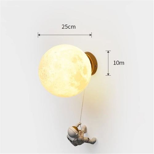 applique murale astronaute moderne pour chevet d'enfant décoration étoile lune - vue 5 sur 18