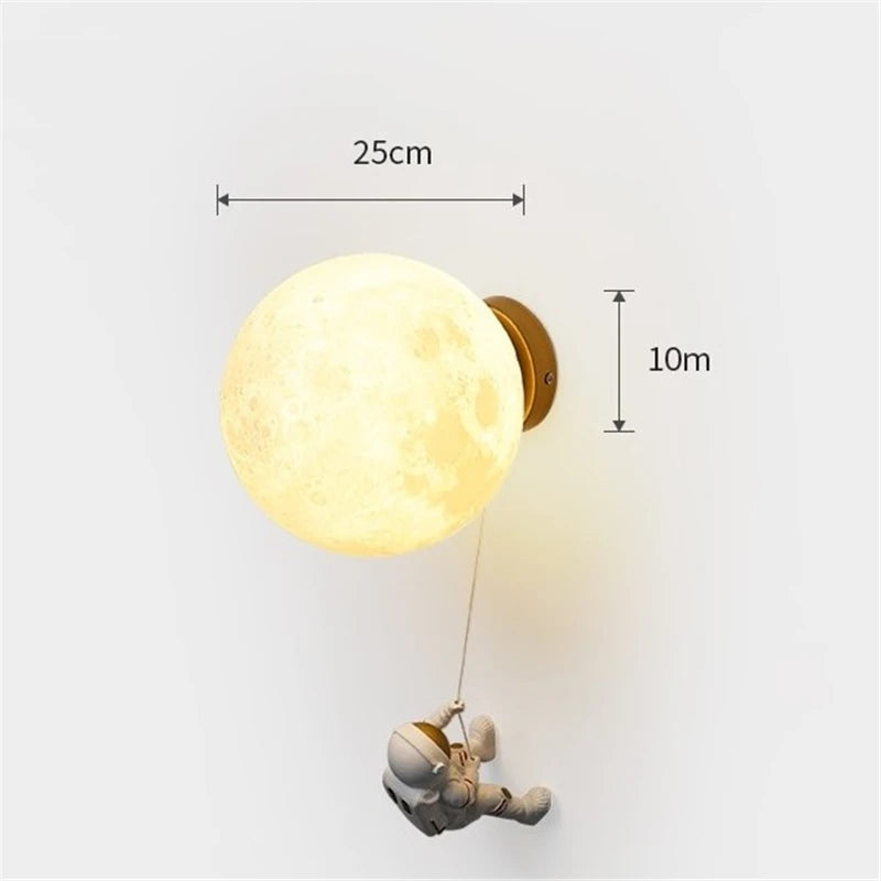 applique murale astronaute moderne pour chevet d'enfant décoration étoile lune - vue 4 sur 18