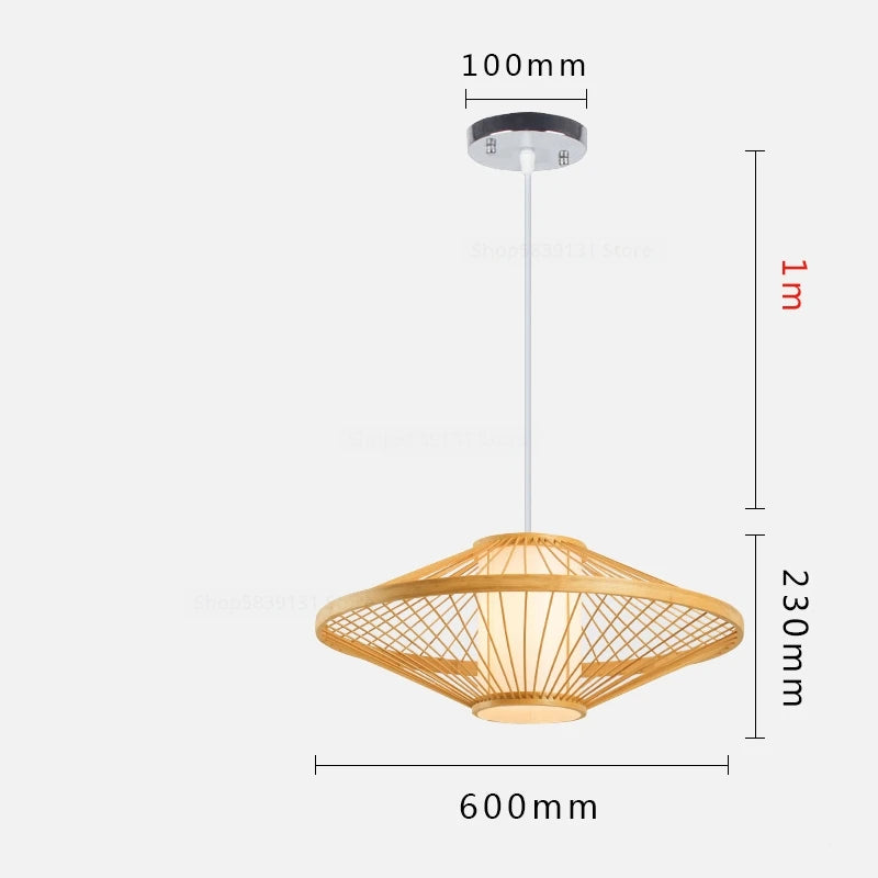 luminaire suspendu en bambou chinois pour restaurant hôtel - vue 28 sur 29