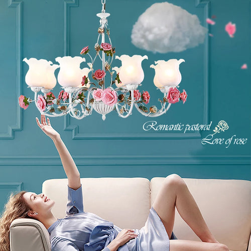 lustre romantique nordique fleurs et herbes méditerranée princesse - vue 2 sur 12