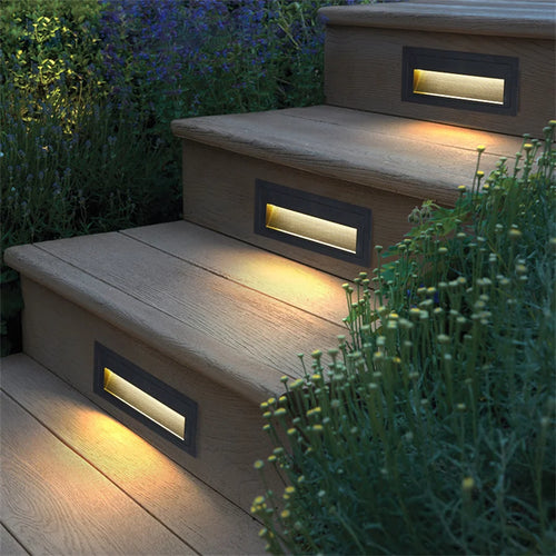 applique murale led étanche pour jardin et escaliers - vue 5 sur 14