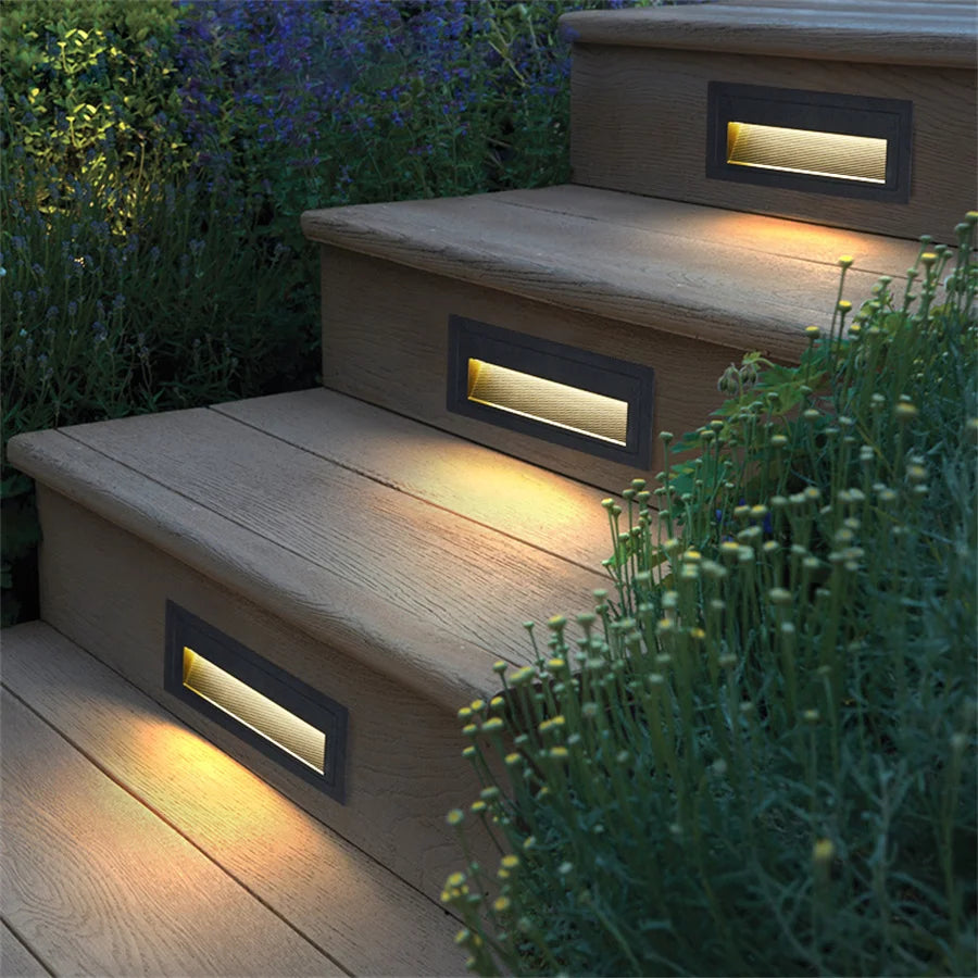 applique murale led étanche pour jardin et escaliers - vue 5 sur 14