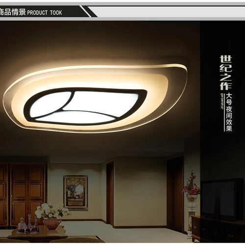 plafonnier led ultra fin design feuilles créatives moderne - vue 3 sur 5