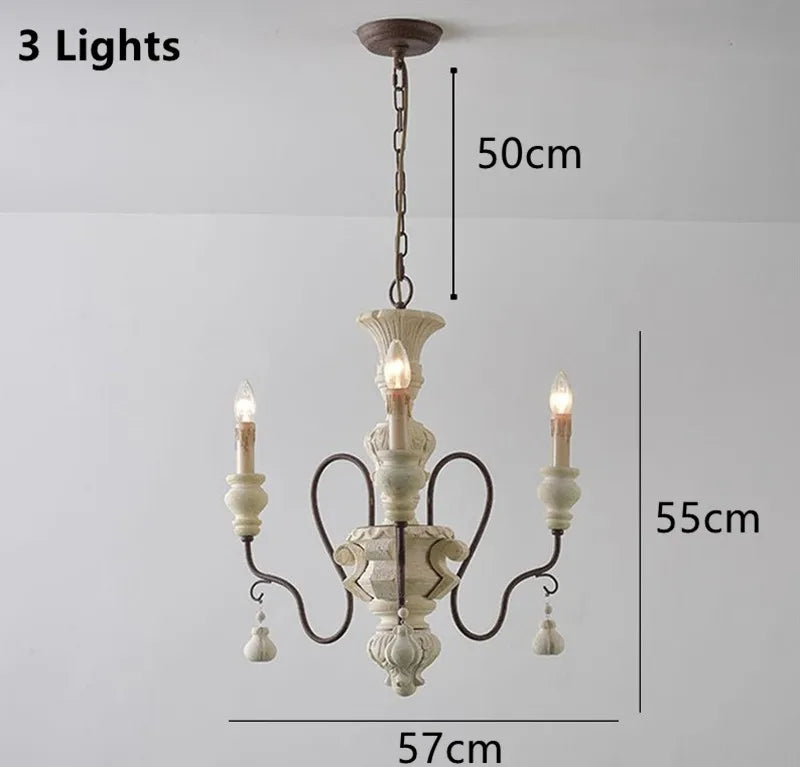 lustre suspendu en fer et bois vintage style industriel - vue 8 sur 11