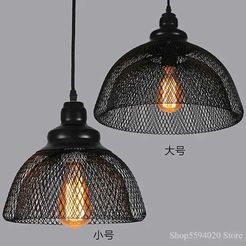 lustre industriel cage à oiseaux style loft rétro en fer minimaliste - vue 5 sur 17
