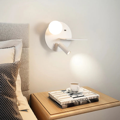 applique murale modernes minimalistes avec usb angle réglable - vue 2 sur 10