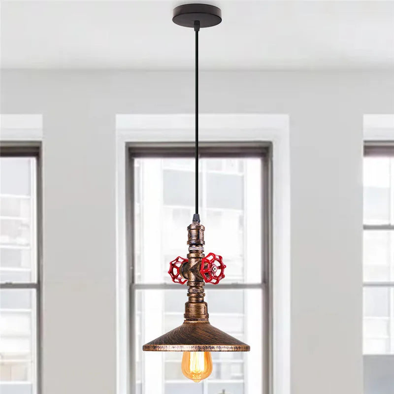 Suspension Loft Steampunk Vintage tuyau d'eau en métal - vue 2 sur 11