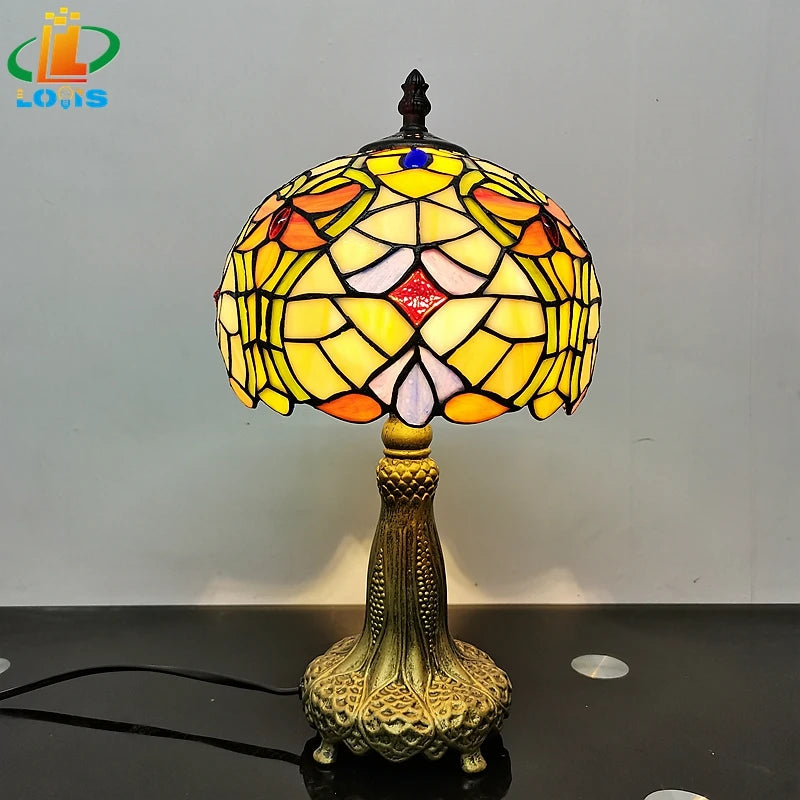 lampe à poser style tiffany design européen et américain - vue 2 sur 6