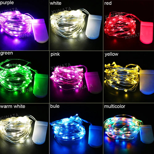 guirlande lumineuse à led en fil de cuivre pour fête mariage et noël - vue 2 sur 5
