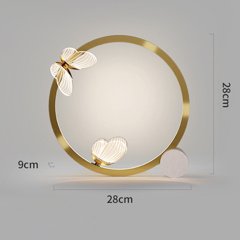 Lampe à poser design LED métallique doré Papillon - vue 8 sur 8