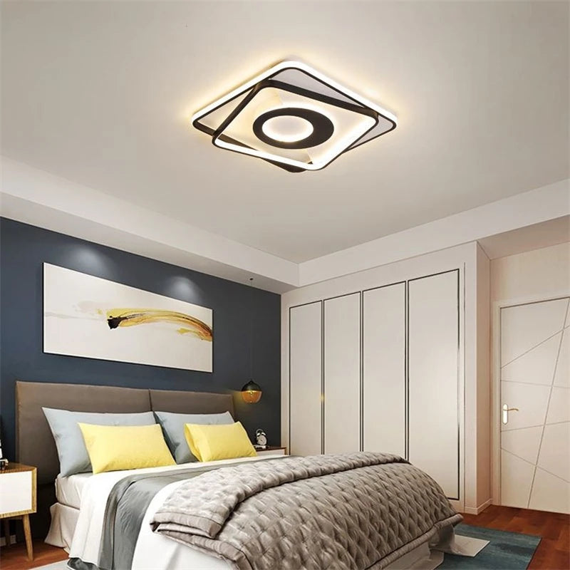plafonnier led carré moderne à intensité variable pour intérieur maison - vue 5 sur 6