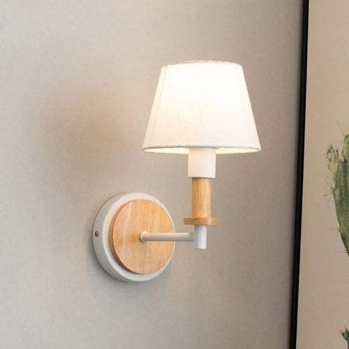 Appliques murales en bois nordique chambre lampe de chevet noir blanc moderne E14 tête de direction applique murale LED éclairage maison applique chambre décor - vue 9 sur 8