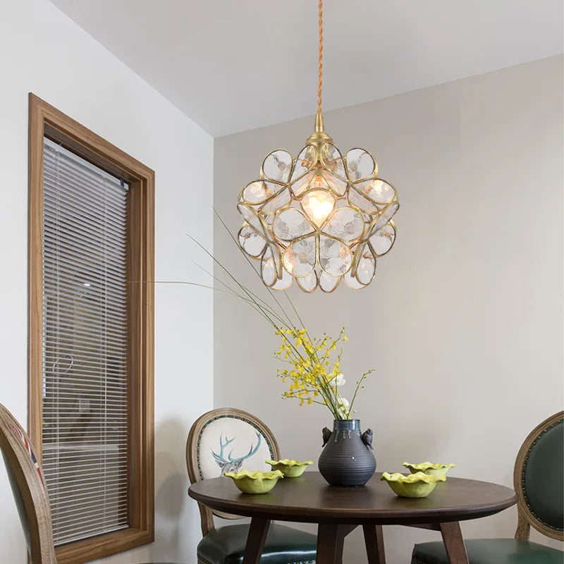 lampe en verre nordique ins chaude avec cuivre - vue 3 sur 10
