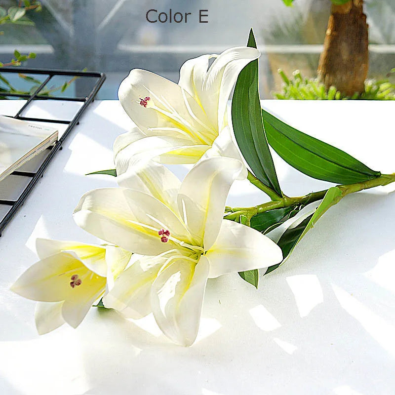 fleur artificielle lys soie décoration accessoires mariage photographie artisanat - vue 3 sur 10