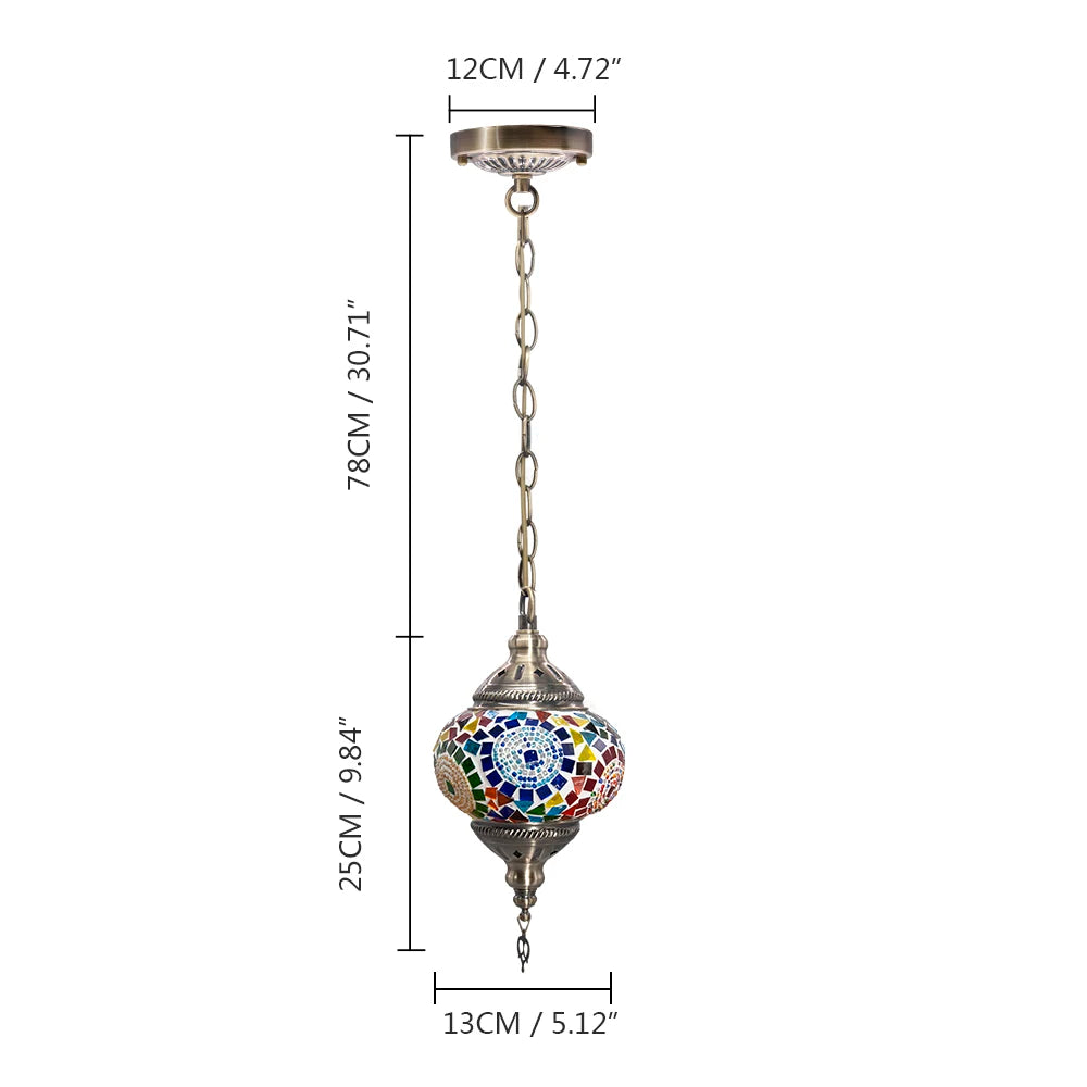 suspension turque en verre mosaïque artisanale décoration méditerranéenne - vue 15 sur 27