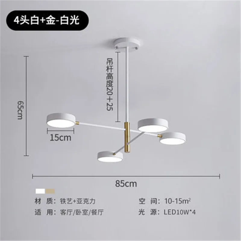 lustre led moderne nordique simple pour décoration intérieure - vue 10 sur 11
