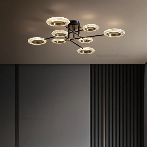 plafonnier led en cuivre avec abat-jour pmma haute transmission - vue 3 sur 8