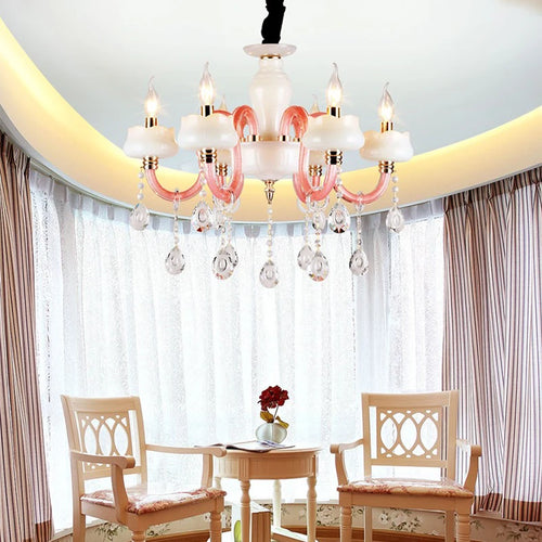 lustre moderne en cristal avec éclairage led créatif - vue 4 sur 9