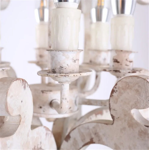lustre vintage rétro en bois pour café bar et loft - vue 6 sur 6