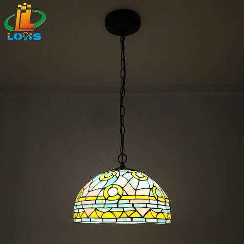 lustre tiffany rétro créatif style nordique pour café et bar - vue 3 sur 6
