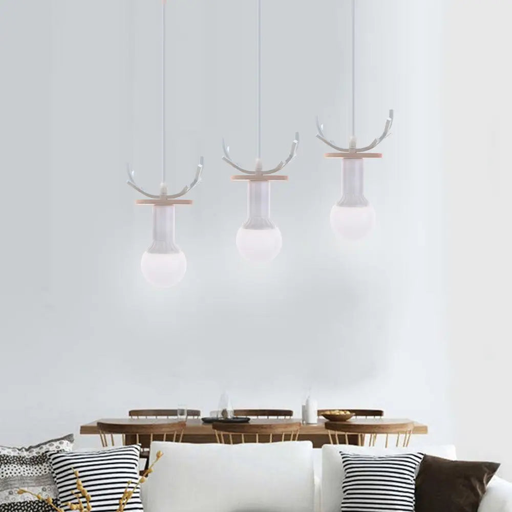 Nordique Simple bois bois suspension lumières Led suspension luminaire luminaire cuisine île Bar hôtel chambre d'enfants décor à la maison - vue 5 sur 10