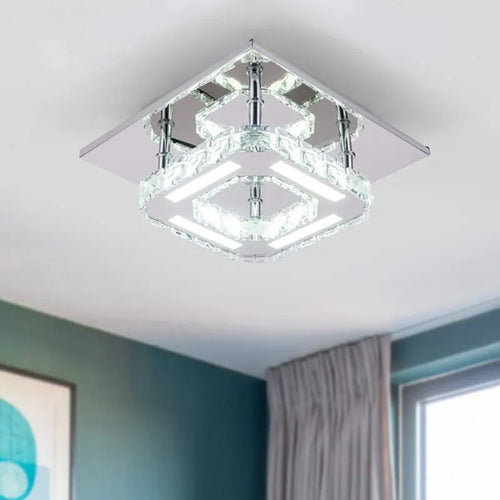 Plafonnier LED décoratives en cristal maison cuisine chambre salon moderne salle à manger Hallw - vue 2 sur 7