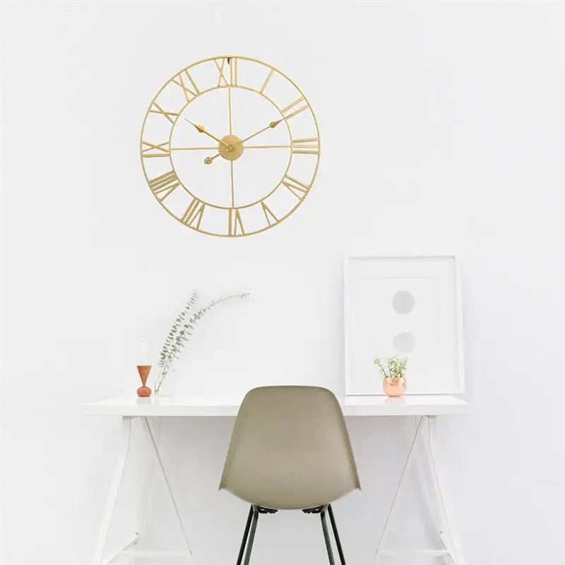 horloge murale silencieuse en fer décoration simple pour la maison - vue 2 sur 9