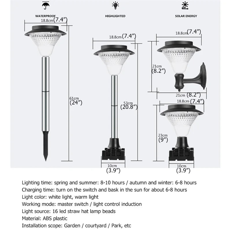 Lampe LED solaire contemporaine à 86 lumières - vue 5 sur 9