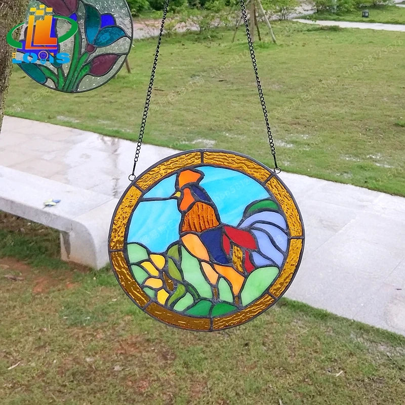 décoration suspendue en verre coq créative pour la maison - vue 2 sur 10
