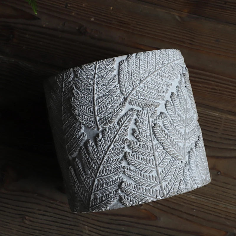 moules en silicone pour pots de fleurs en béton motifs feuillage - vue 10 sur 10