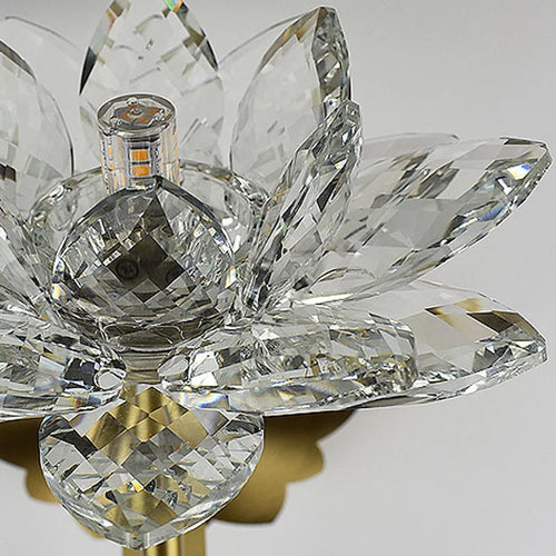 applique murale led en cristal style lotus pour décoration intérieure - vue 3 sur 8