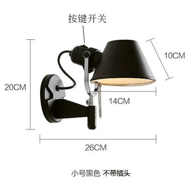 applique murale led moderne à bras long pliable et réglable pour lecture - vue 15 sur 16