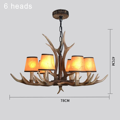 lustre rétro en résine et bois pour restaurant café bar - vue 3 sur 7
