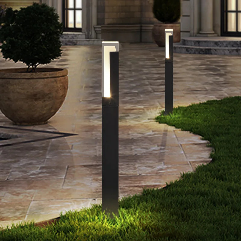 Lampe de pelouse éclairage extérieur lumière moderne en aluminium étanche à l'eau jardin extérieur lampe de pelouse maison cour décor paysage lumières - vue 4 sur 10